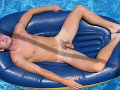 Drew's dick looks delightful as she masturbates outside too