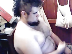 Chubby cub wanking and cumming