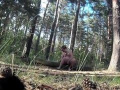Caught masturbating in the woods 2