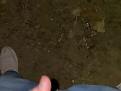 Deep in the woods wanking and with big cumshot