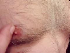 Hairy daddy engages in extreme tit and cock torture