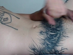 Young Latino stud faps and shoots a load in droves