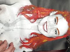 cumtribute on JassFlower's huge boobs