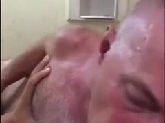 Red-Hot furry dad inhale penis