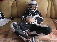 Watch this hot amateur athlete and his leather-clad friend get frisky on a motorcycle