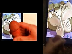 Double cum tribute to Margret Stalizberg's feet.