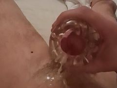 Trying new toy Fleshlight Quickshot after long brake , big cumshot