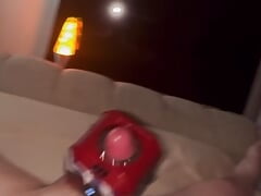 Swirling Twisting Twisted Toy Makes Cock Cum. Wow Jealous of his white cock