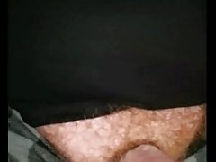 Bear cum shot on the balcony after a night out drinking