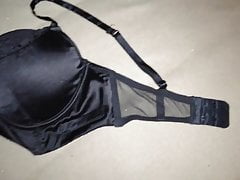Cum on Black Satin Bra 32DD