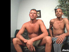 A ebony and a milky guy making love