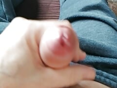 Cumming on the sofa