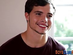 Gay studs face jizzed after bareback