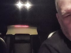 Evening public car parking lot masturbation
