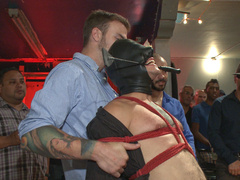 Slutty dude getting fucked by everyone at the bar