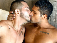 Latino lovers enjoy a relaxing afternoon in their hotel room by fucking