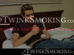 Sexy Hoyt Jaeger smokes and fucks himself with a buttplug