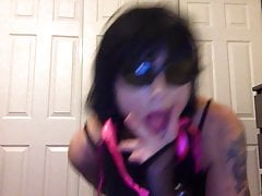 Sexy Tasha Hot Goth Babe Dancing Ass Crossdresser Tgirl