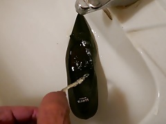 Piss in wifes black kitten heel