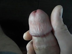 teasing my cock head + precum