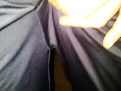 Outdoors leaking pee into my tracky bottoms