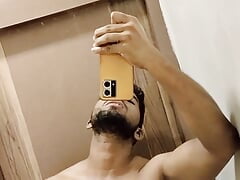 Indian  Desi Muscular Guy Flashing Big Black Cock  Lund, Solo Cum..