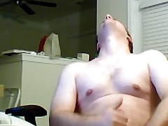 Fatty dude jerking off