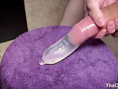 CONDOM WITH WATER FILLED WITH CUM