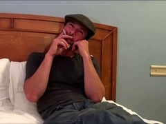 Straight guy circle jerking and getting his ass fucked