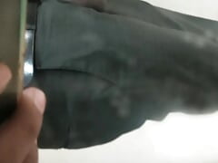 Sexy horny teacher masturabting in toilet with multiple cock rings