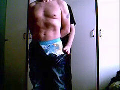 Me tugging - he is bound - ballslapped - post jizz rubbed