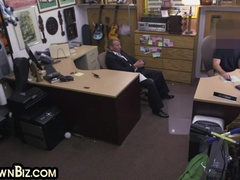 Homosexual pawn likes 3ome pummeling in office after dicksucking