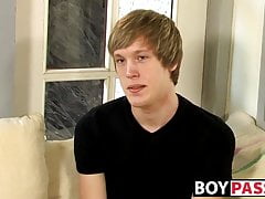 Interviewed young man Corey Jakobs masturbates and cum