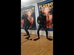 heavy rubber fetish wank with pp