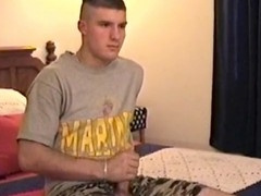 CJ enjoying a solo jerk-off session as a straight guy