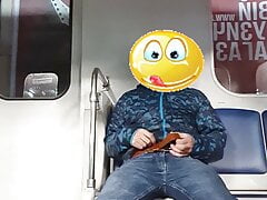 boy masturbates in the subway