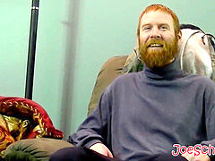 Ginger amateur with huge beard deepthroated dry by mature faggot