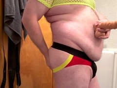 Anal masturbation, fat gay, piss fetish