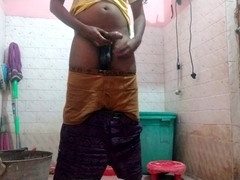 Relaxing rubdown session with a big bear