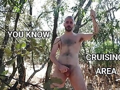 Jerking off in nature