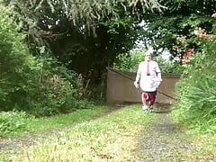 In outfits with satin shorts with an opening in front and back for an afternoon