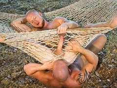 Luke Riley and Ty LeBeouf fuck instead of wrestling in the mud