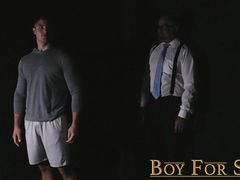 BoyForSale - Bear daddy spanks and fingers horny jock bottom