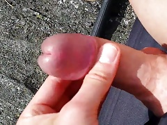 A Quick Cumshot At The Sunny Beach!