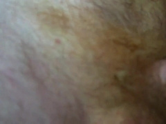 hairyartist in torned cut-offs during art studio trip