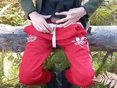 Outdoor jerk with big cock