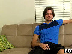 cool young Krys Perez wanks off after the interview