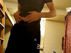 Fag Donald strips and cum
