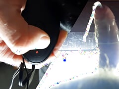Dominant straight guy cums hard from an electronic vibrator
