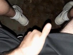 skater jacking off in an deprived place in public